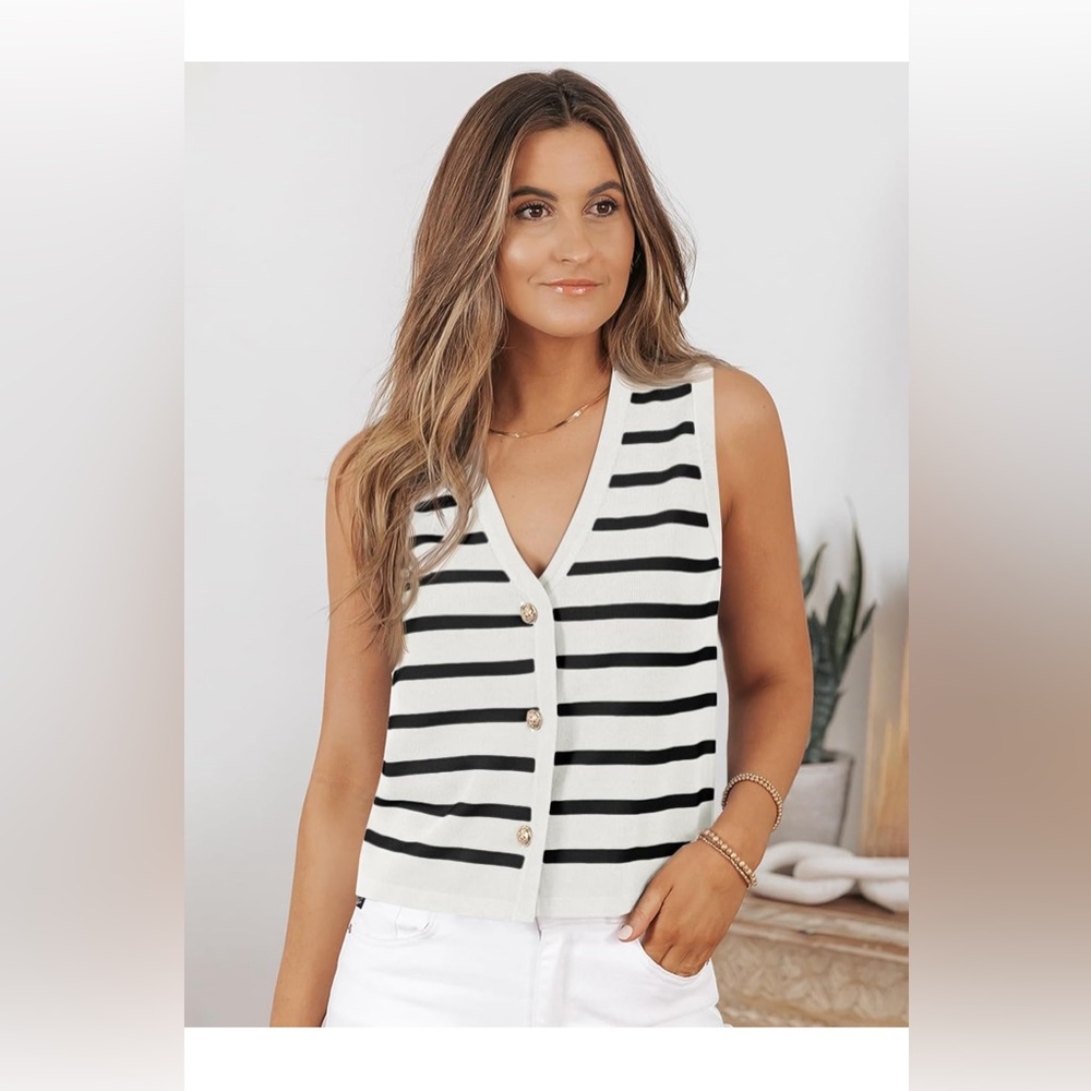 NWT Striped Sweater Vest